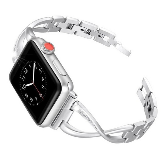 Λουράκι X-Line Metal Beads Bracelet Silver Apple Watch 38/40/41/42 Series 10 2024