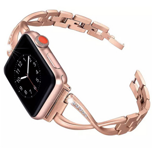 Λουράκι X-Line Metal Beads Bracelet Rose Gold Apple Watch 38/40/41/42 Series 10 2024