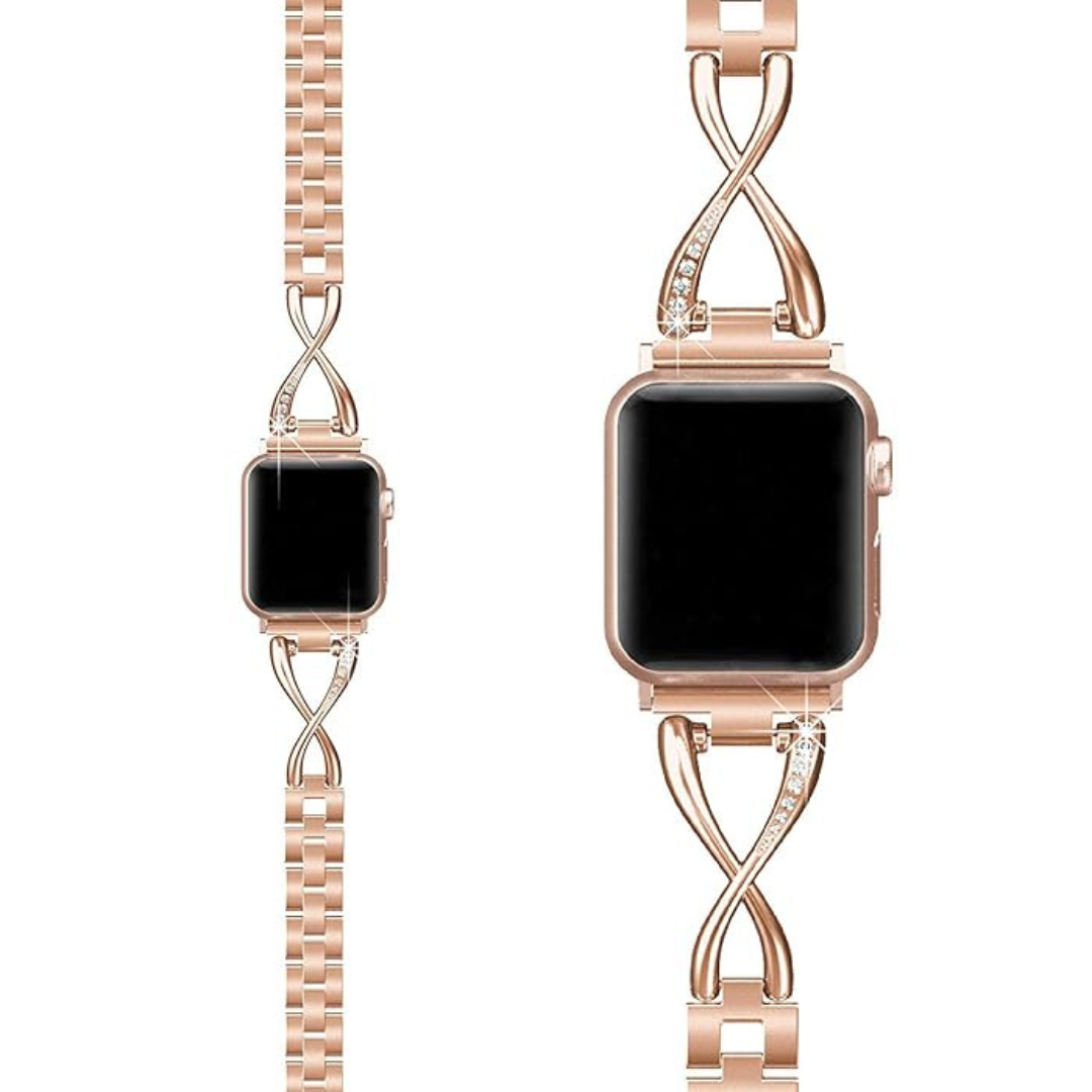 Λουράκι X-Line Metal Beads Bracelet Rose Gold Apple Watch 38/40/41/42 Series 10 2024