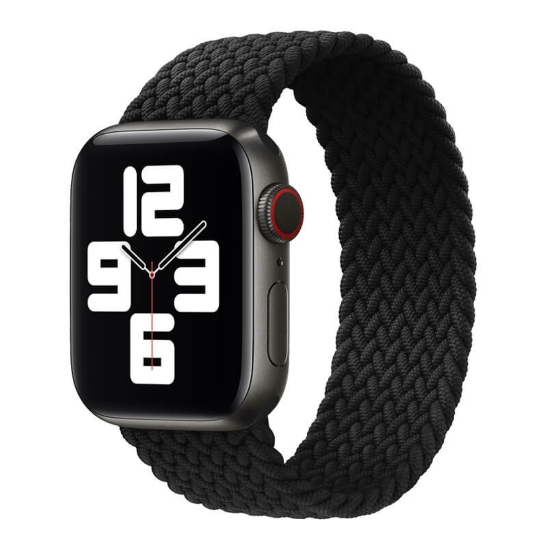 Hera Braided Black Λουράκι (Size: L) για Apple Watch 38/40/41/42mm Series 10 2024