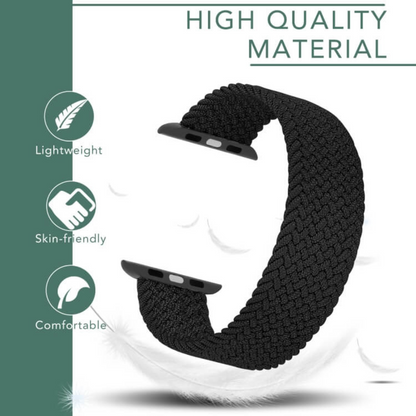 Hera Braided Black Λουράκι (Size: L) για Apple Watch 38/40/41/42mm Series 10 2024