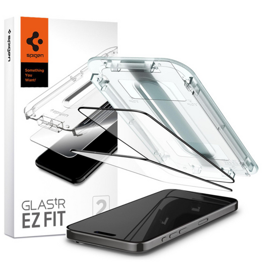 Spigen EZ Fit GLAS.tR FullCover HD Tempered Glass iPhone 15 Pro Max (2-Pack)