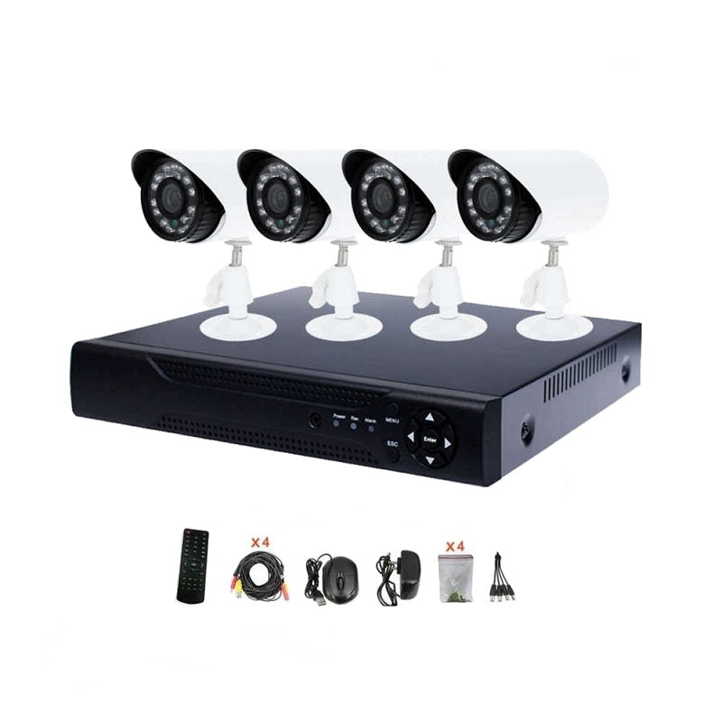 Ενσύρματο καταγραφικό δικτύου με 4 κάμερες – CCTV Security Recording System