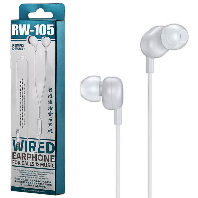 Handsfree earphones Rw-105 Remax white στα €6.95