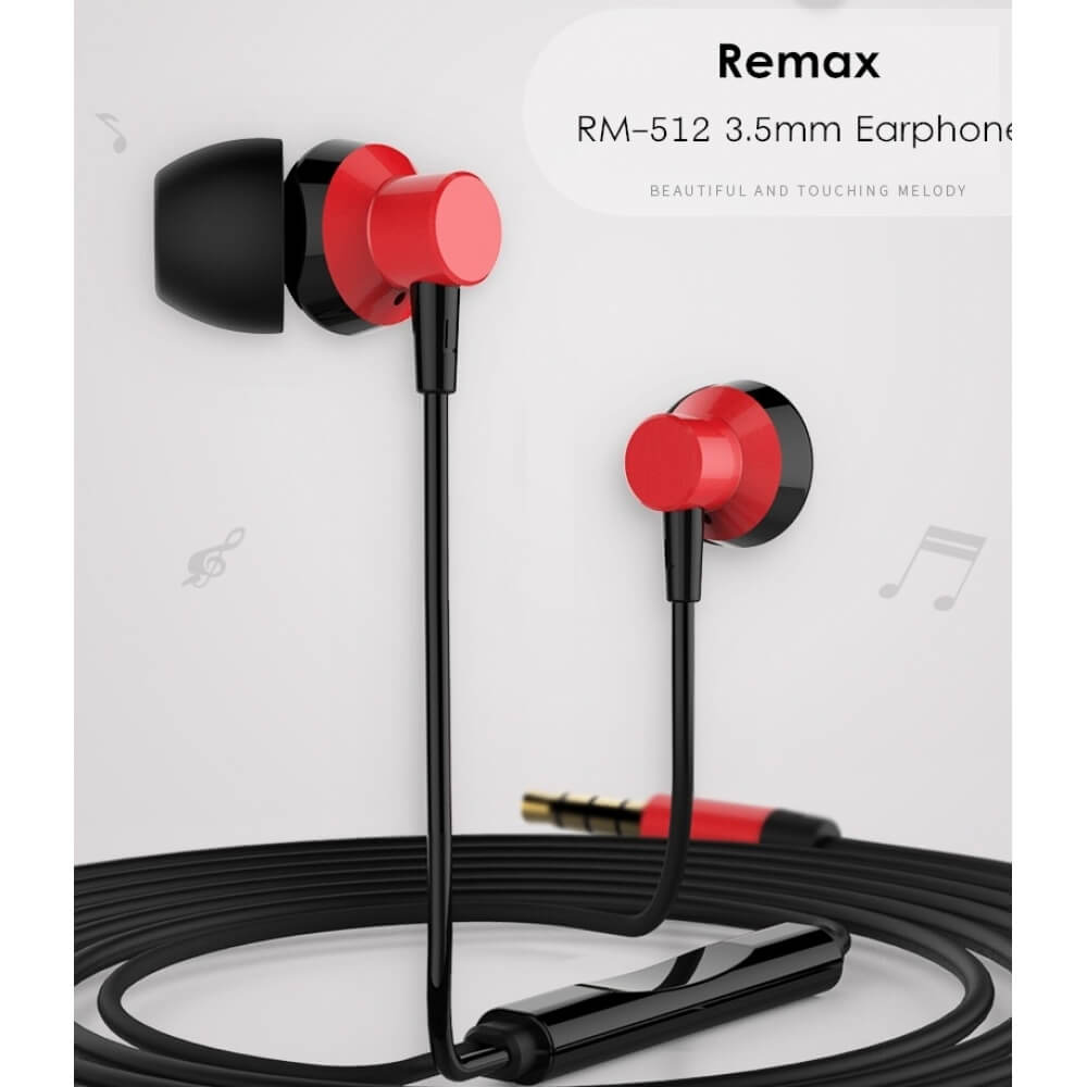 Handsfree earphones Rm-512 Remax red style στα €9.9