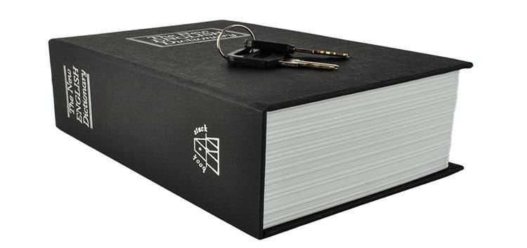 Χρηματοκιβώτιο Ασφαλείας βιβλίο με κλειδαριά σε μαύρο χρώμα και 2 κλειδιά