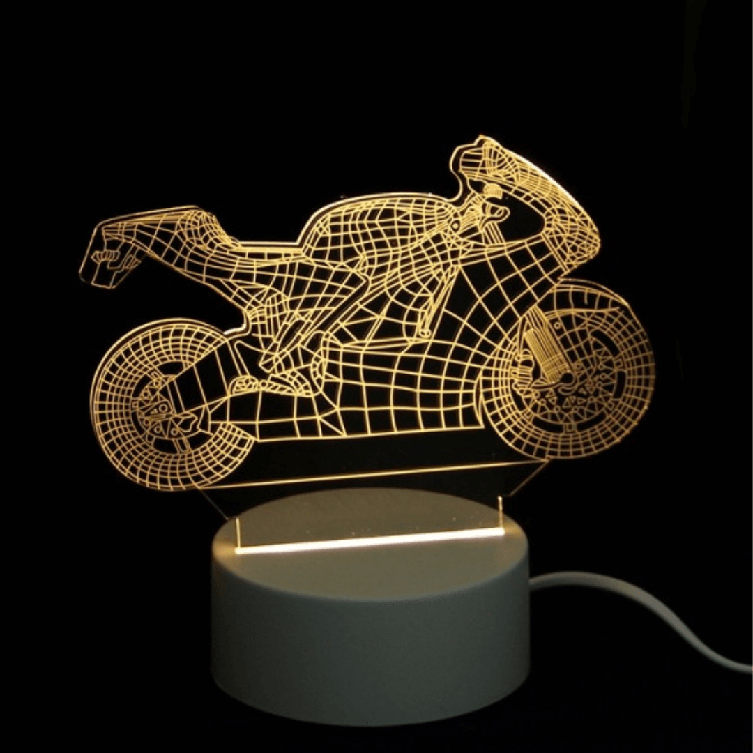 Επιτραπέζιο 3D Φωτιστικό LED σε Σχήμα Motorcycle